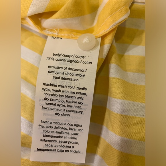 100% Cotton Nautica Jean Company Yellow Striped Button-Up Shirt - Picture 8 of 8